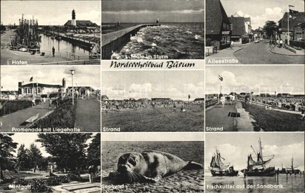 Buesum Nordseebad Hafen Mole Alleestr Promenade Strand Mi