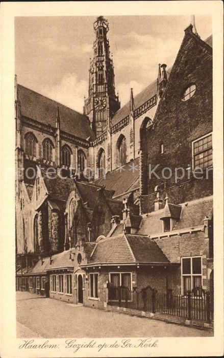 Haarlem Gezicht op de Grote Kerk Kirche