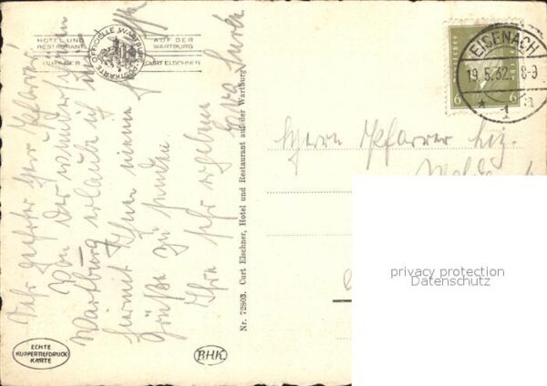 Eisenach Thueringen Wartburg Kupfertiefdruck – Bild 2