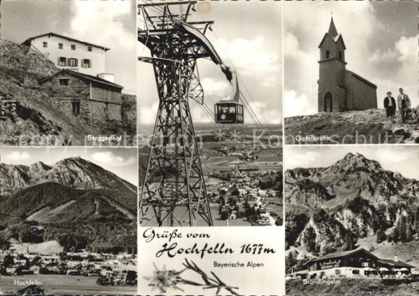 Hochfelln Bergen Berggasthof Bergbahn Gipfelkirche Bründ