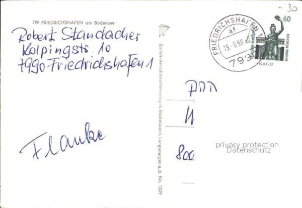 Friedrichshafen Bodensee Schwanenbrunnen Hafenbahnhof mit MS Stu – Bild 2