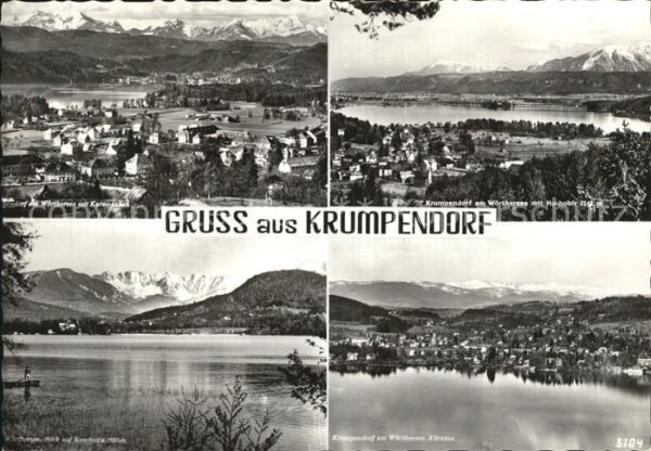 Krumpendorf Woerther See mit Karawanken Panorama mit Hochobir Bl