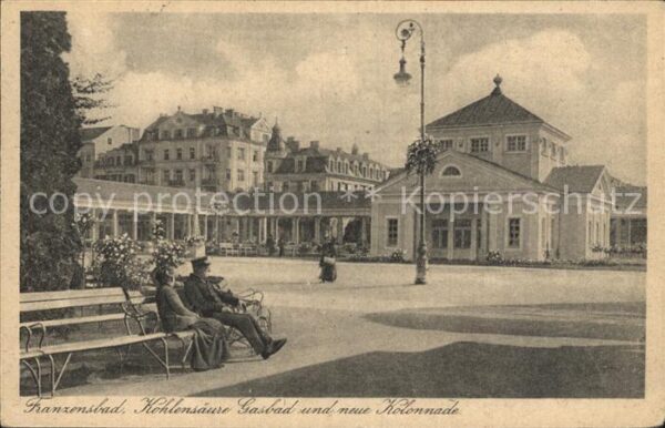 Franzensbad Boehmen Kohlensäure Gasbad und neue Kolonnade
