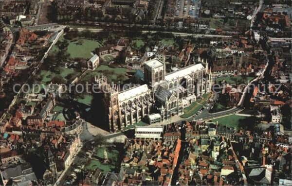 York UK The Minster aerial view
