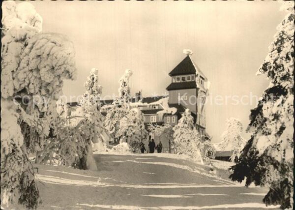 Oberwiesenthal Erzgebirge Fichtelberghaus Winterpanorama