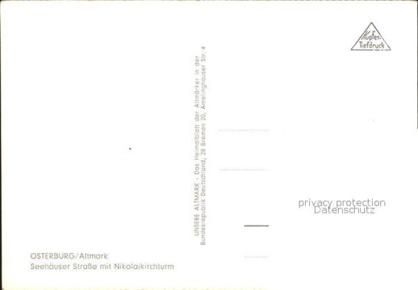Osterburg Altmark Seehäuser Strasse mit Nikolaikirchturm – Bild 2