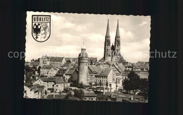Goerlitz Sachsen Altstadt mit Peterskirche und Nicolaitu