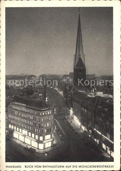 Hamburg Blick vom Rathausturm Mönckebergstrasse
