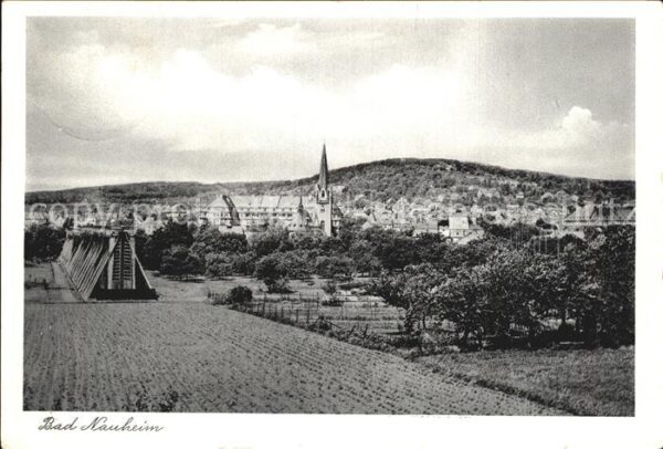 Bad Nauheim Gradierwerk Ortsansicht mit Kirche