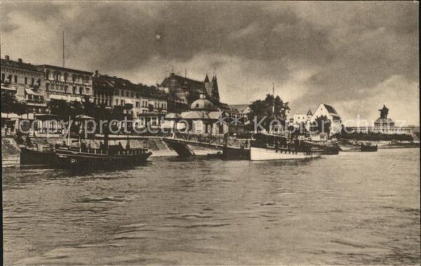 Koblenz Rhein Blick von Schiffbrücke