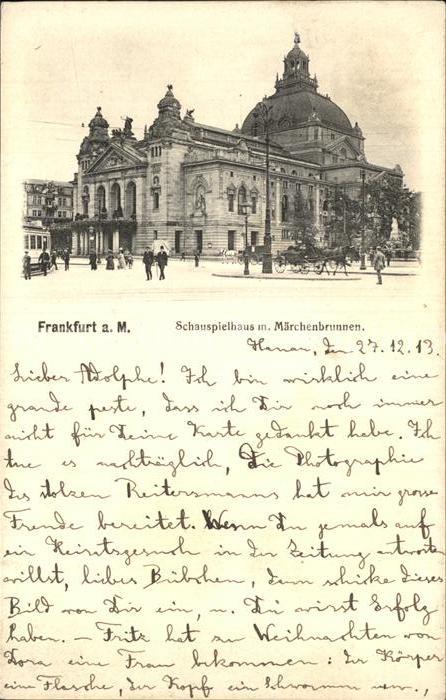 Frankfurt Main Schauspielhaus mit Märchenbrunne