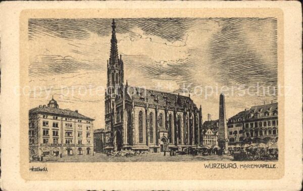 Wuerzburg Marienkapelle Künstlerkarte