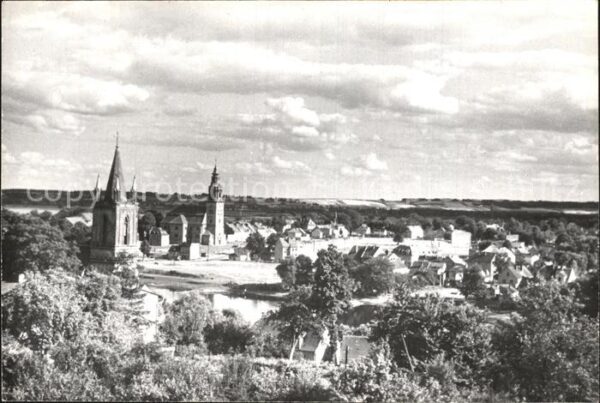 Krosno Odrzanskie Fliegeraufnahme mit Kirchen