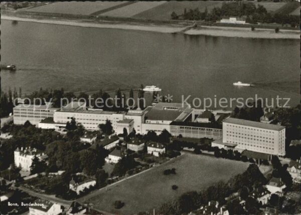 Bonn Rhein Fliegeraufnahme Bundeshaus