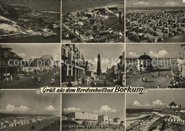 Borkum Fliegeraufnahme Strand Strassenpartie