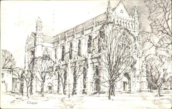 Princeton New Jersey University Chapel Zeichnung