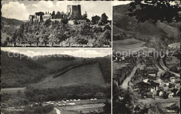 Nideggen Eifel Burg Blick Campingplatz Brück