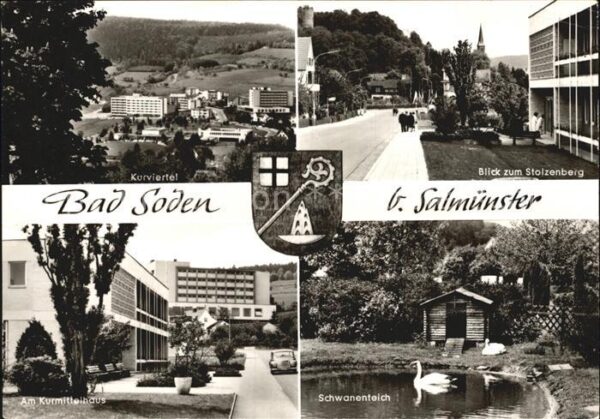 Bad Soden-Salmuenster Kurviertel Blick zum Stolzenberg Kurmit