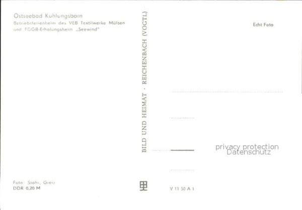 Kuehlungsborn Ostseebad Betriebsferienheim VEB Textilwerke Müls – Bild 2