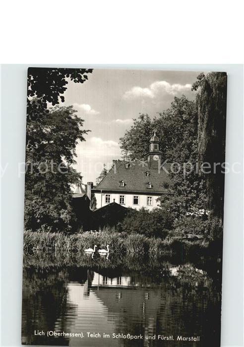 Lich Hessen Teich Schlosspark Fürstl Marstall