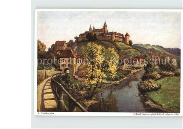 Schwaebisch Hall Schloss Comburg Künstlerkarte L. Mössle