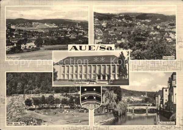 Aue Sachsen Blick zum Bad Muldenbrücke Teilansicht