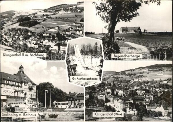 Klingenthal Vogtland Jugendherberge Stalinplatz mit Rathaus