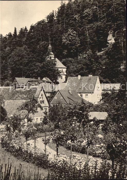 Oybin Blick zum Kurpark und zur Bergkirche