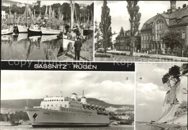 Sassnitz Ostseebad Ruegen Fischereihafen Postamt Rathaus Eisenbah