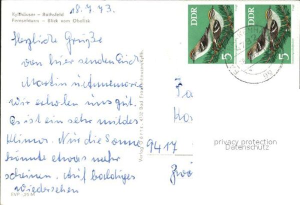 Frankenhausen Bad Kyffhäuser Rathsfeld Fernsehturm – Bild 2