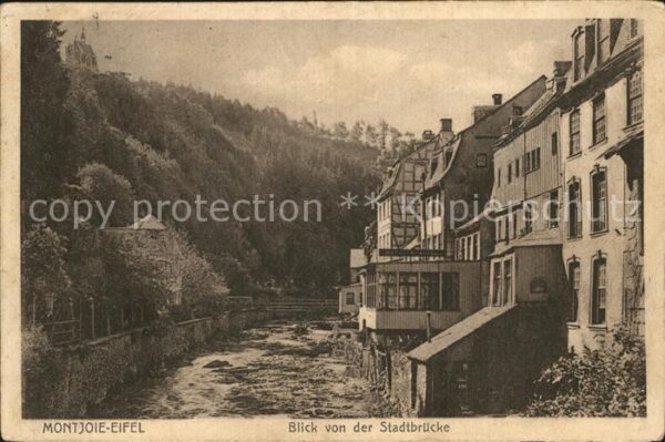 Montjoie Monschau Blick von der Stadtbrücke