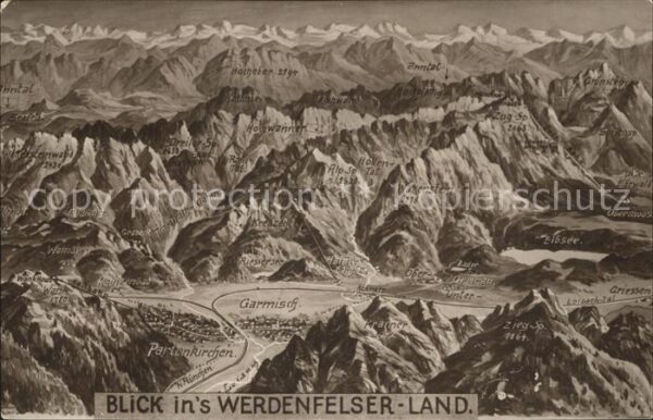 Garmisch-Partenkirchen Blick ins Werdenfelser Land Panoramakar