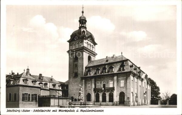 Weilburg Schlosskirche mit Marktplatz und Neptun