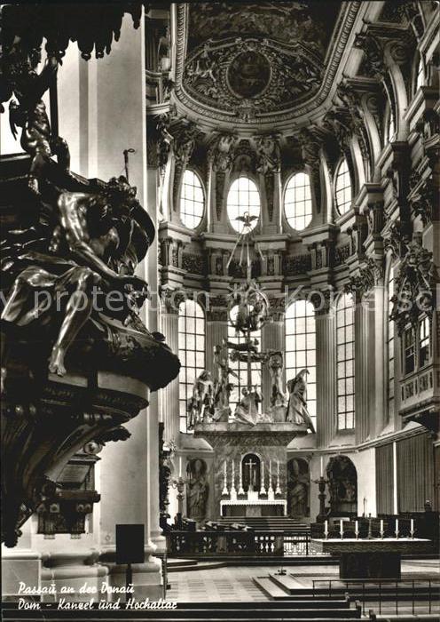 Passau Dom Kanzel und Hochaltar