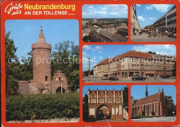 Neubrandenburg Burg Fliegeraufnahme Strassenpartie Sta