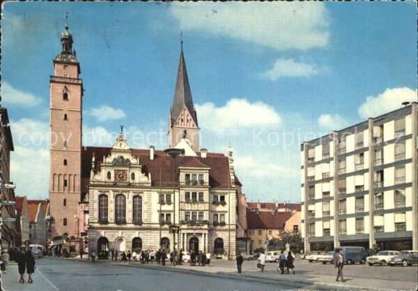 Ingolstadt Donau Rathausplatz mit Moritzkirche