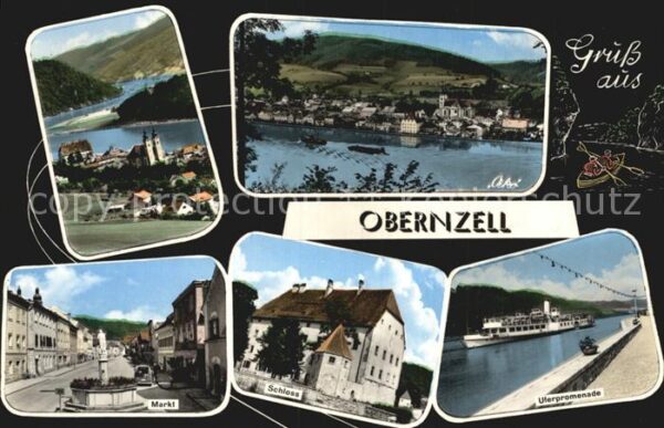 Obernzell Panorama Markt Schloss Uferpromenade