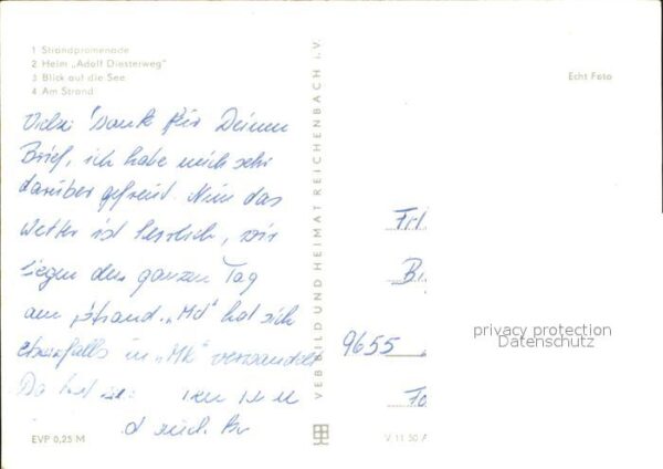 Lubmin Ostseebad Promenade Heim Adolf Diesterweg Seeblic – Bild 2
