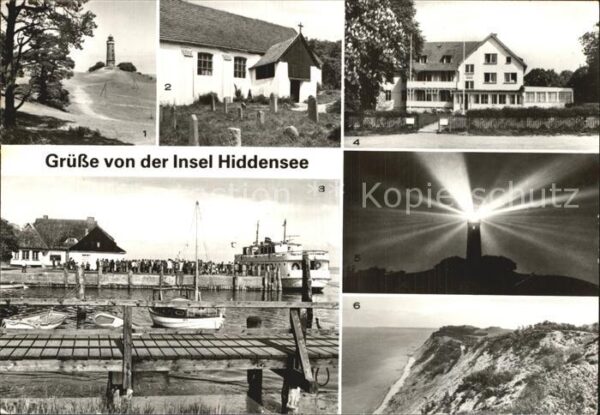 Insel Hiddensee Leuchtturm Seemannskirche Hafen FDGB Er