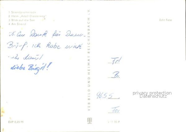 Lubmin Ostseebad Promenade Heim Adolf Diesterweg Seeblic – Bild 2