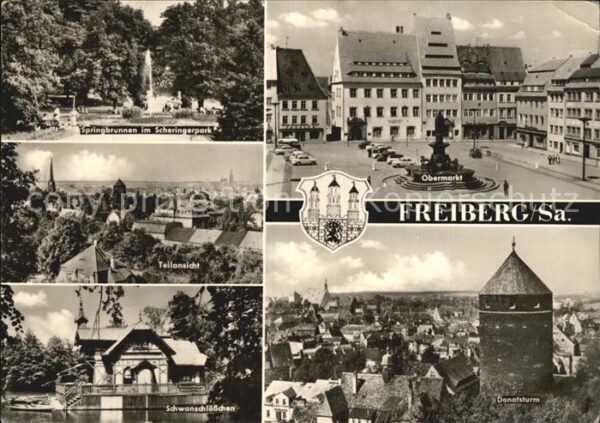 Freiberg Sachsen Springbrunnen Scheringerpark Obermarkt
