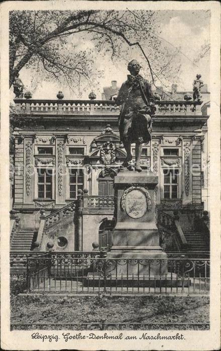Leipzig Goethe Denkmal am Naschmarkt Bromsilber