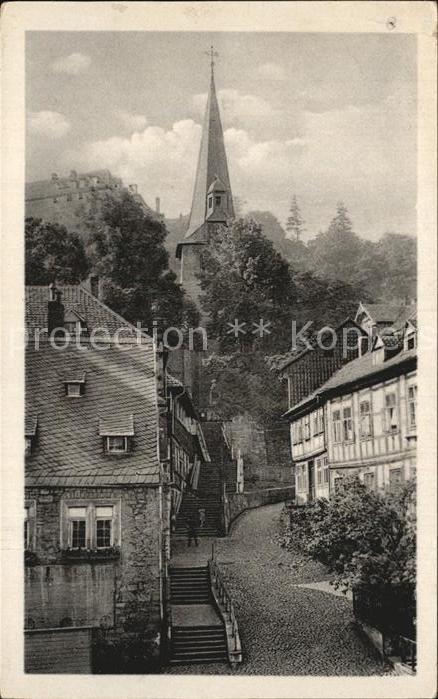 Blankenburg Harz Marktplatz Aufgang zum Schloss