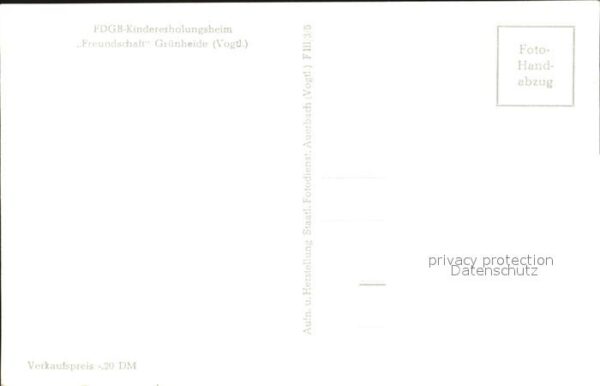 Gruenheide Vogtland FDGB Kindererholungsheim Freundschaft H – Bild 2