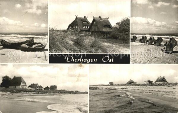 Dierhagen Ostseebad Strand Wohnhäuser Strandkörbe