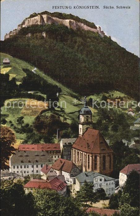 Koenigstein Saechsische Schweiz Kirche Festung