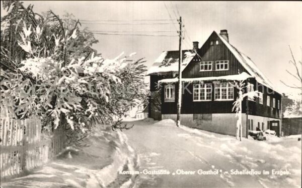 Schellerhau Konsum Gaststätte Oberer Gasthof Winter