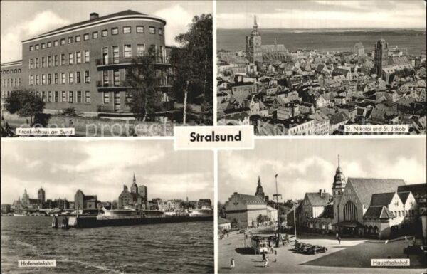 Stralsund Mecklenburg Vorpommern Krankenhaus am Sund Stadtbild mit Kirch