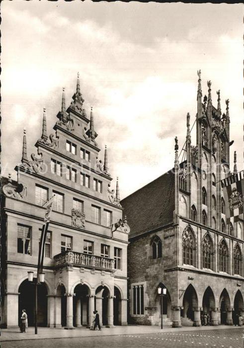 Muenster Westfalen Stadtweinhaus und Rathaus Giebel
