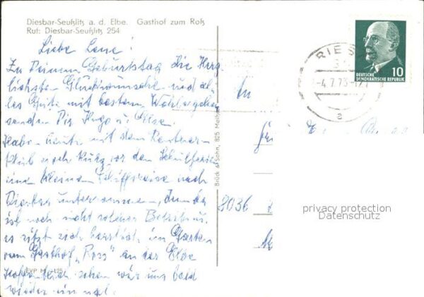 Diesbar-Seusslitz Grosse Elbbogen Dampfer Gasthaus zum Ro – Bild 2